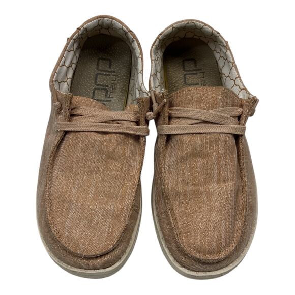 Hey Dude Wendy Sparkling Rose Gold Slip On Loafer Shoes Size 7 - Picture 2 of 6